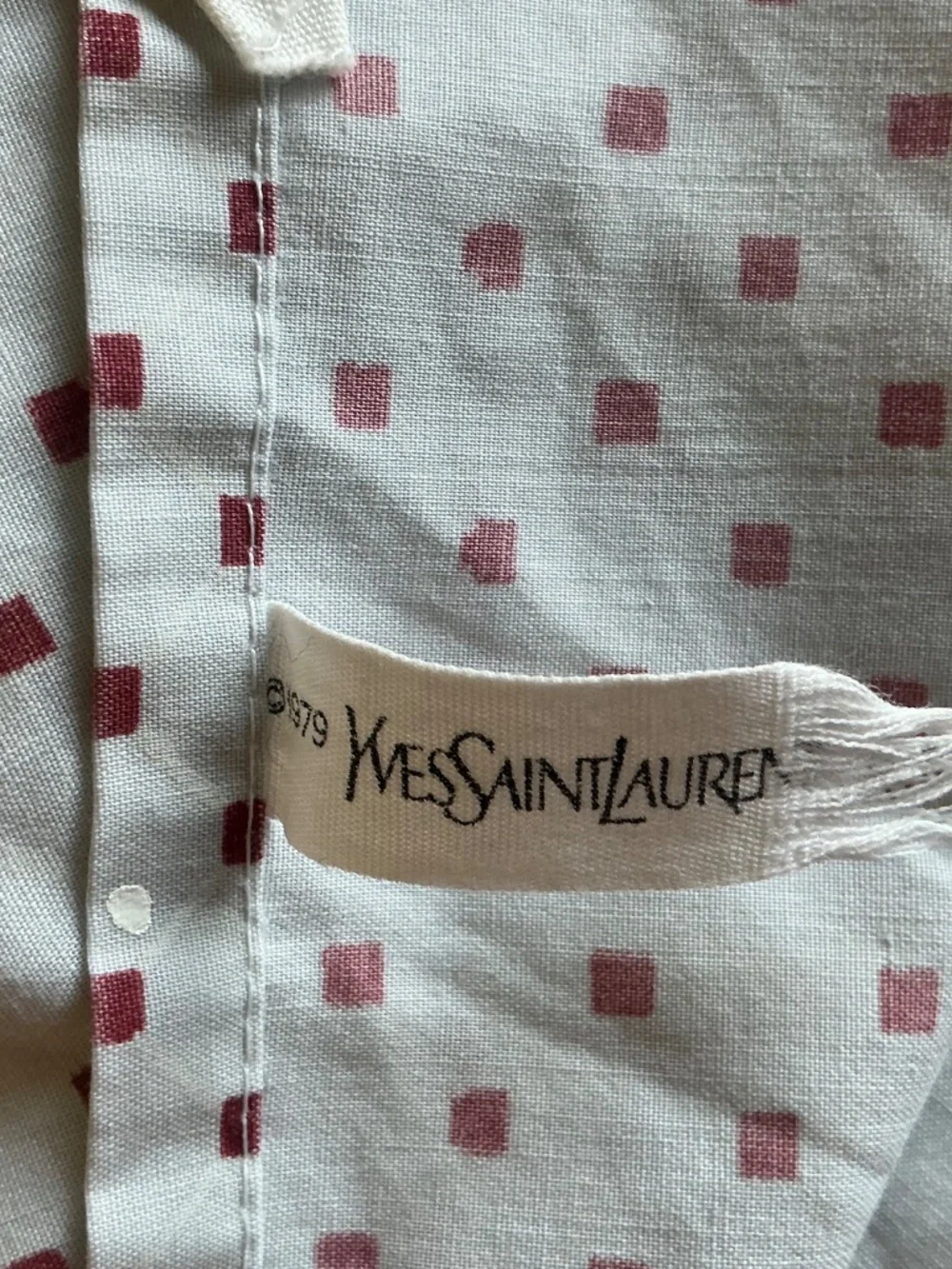Vintage 80’s Yves Saint Laurent YSL Gray Utica Logo Twin Flat sheet *Defects*